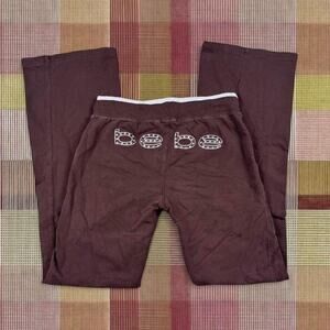 Vintage 2000s Bebe Brown Flare Leg Sweatpants